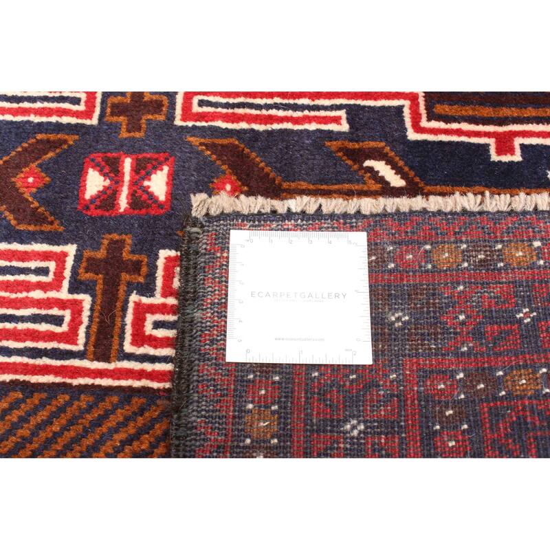 ECARPETGALLERY Hand-knotted Teimani Dark Navy Wool Rug - 2'9 x 5'1