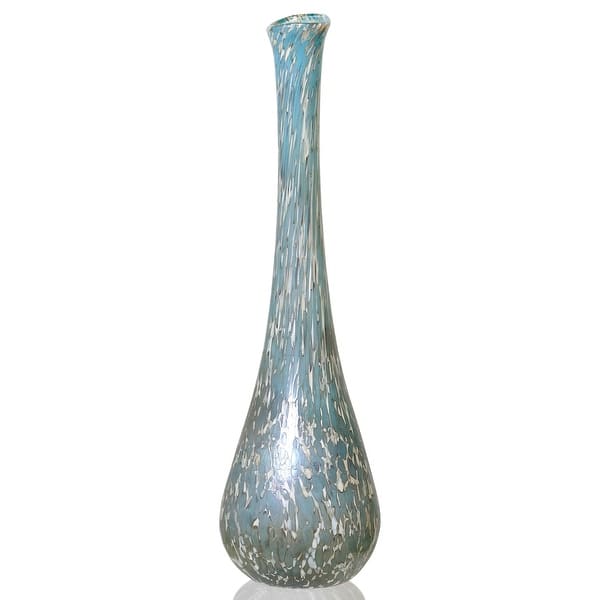 Water Glass Vase Hand Blown Decorative Vase Blues, Beiges and White