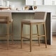 preview thumbnail 82 of 115, Gracie Modern Bar Stool, Boucle Upholstered Chair and Brushed Wooden Legs Single - Flax/Light Brown - Bar Height - 29-32 in.