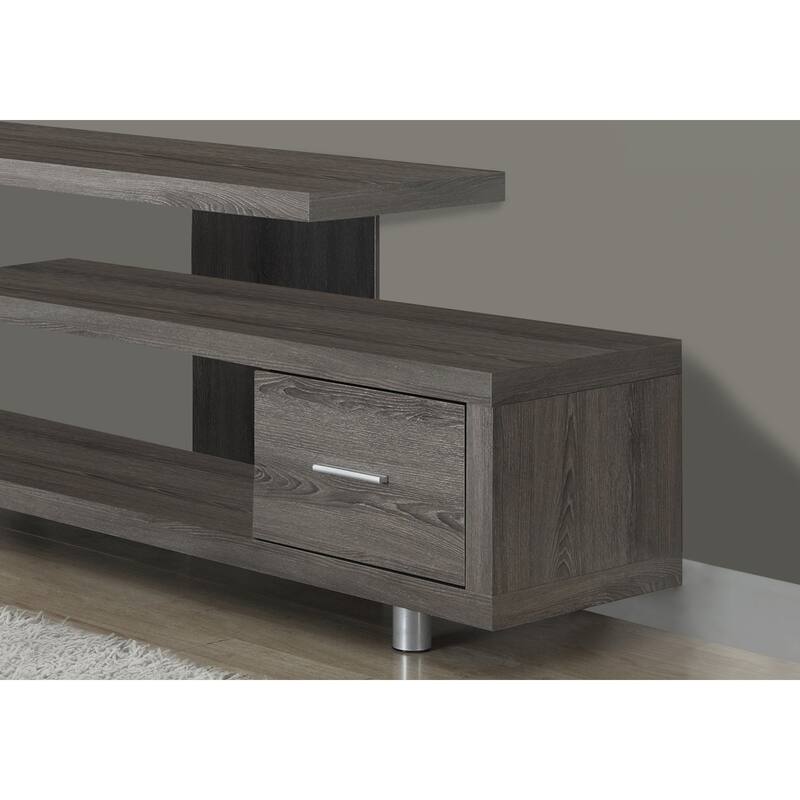 60 Inch TV Stand with Storage Cabinet, Art-Deco Design Entertainment Center, Three Spacious Shelves, Fits 80-89 inch TVs
