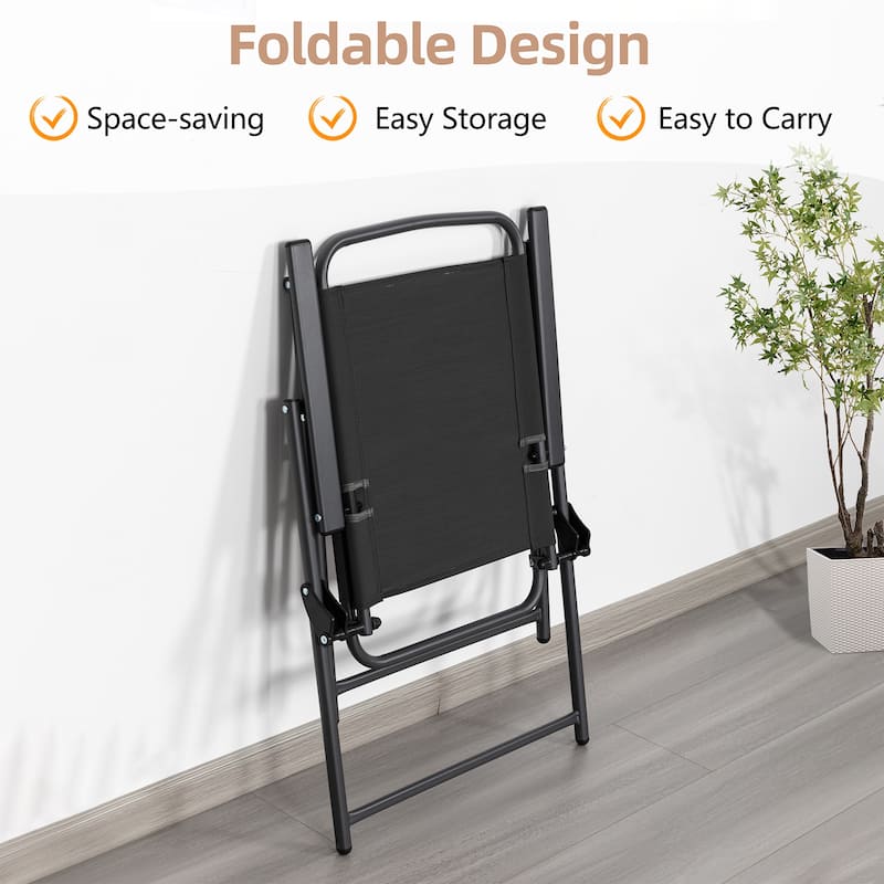 6-Piece Folding Patio Dining Set, Garden Patio Furniture Set with Umbrella