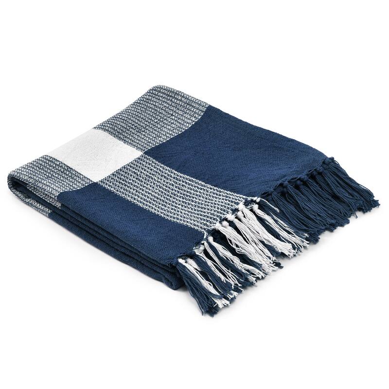 Sevita Hand-Woven Plaid Standard Size Throw Blanket