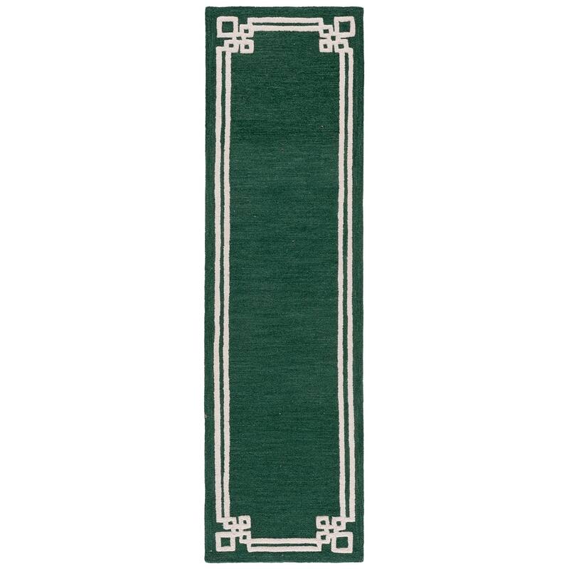 Martha Stewart by SAFAVIEH Handmade Fulgenzia Wool Rug - 2'3" x 8' Runner - Green/Ivory