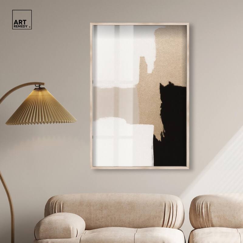 Beige and Black III Shadowbox by Art Remedy