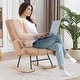 preview thumbnail 4 of 18, FERPIT Rocking Accent Chair Teddy Upholstered Glider Nursery Accent Chair Padded Seat with High Backrest for Living Room