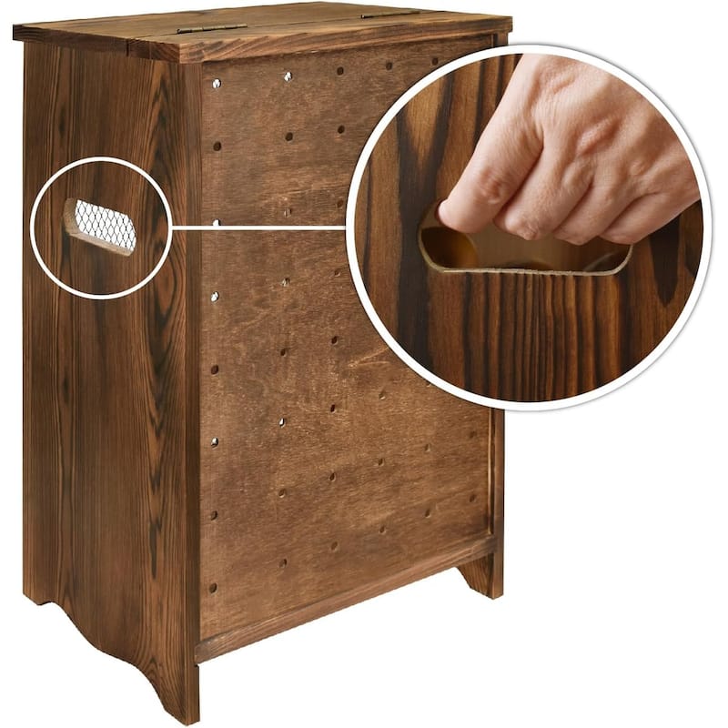 Wooden Countertop Potato and Onion Storage Bin Box, Rustic Color - S