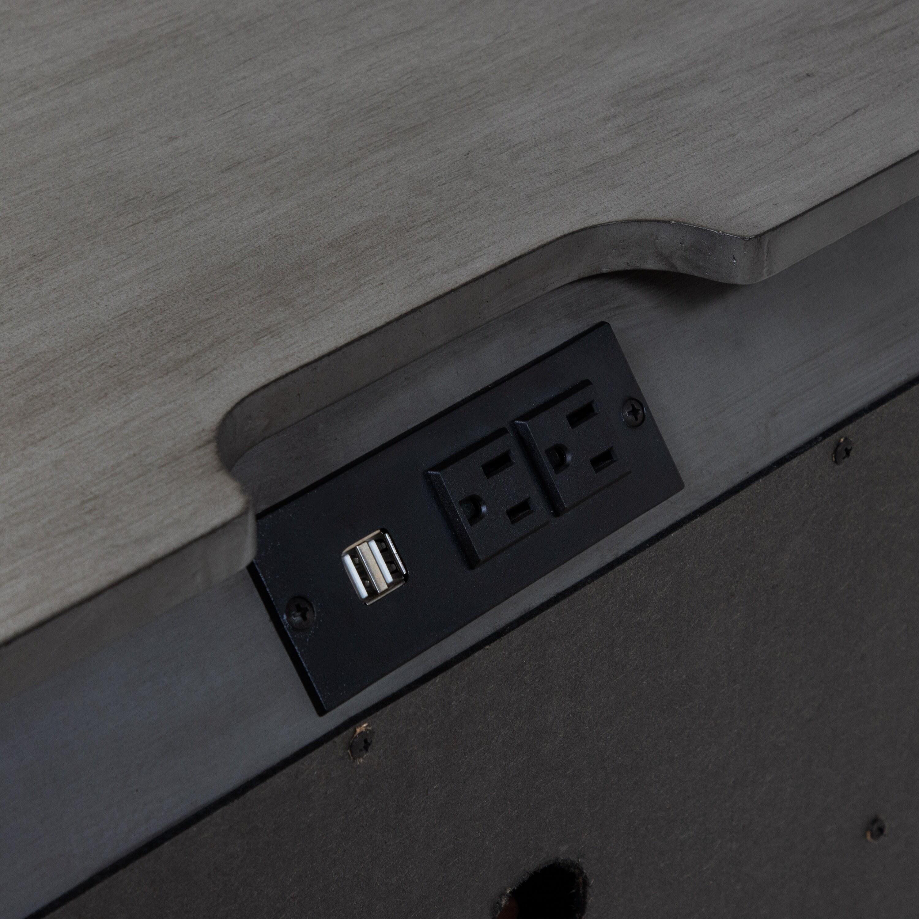 Oslo Traditional Wood Nightstand with USB Charging and 3 Drawers  -image