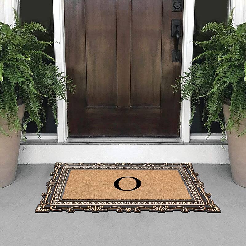 A1HC First Impression Carson Rubber and Coir 24" X 36", Heavy Duty, Easy to Clean Outdoor Monogrammed Doormat