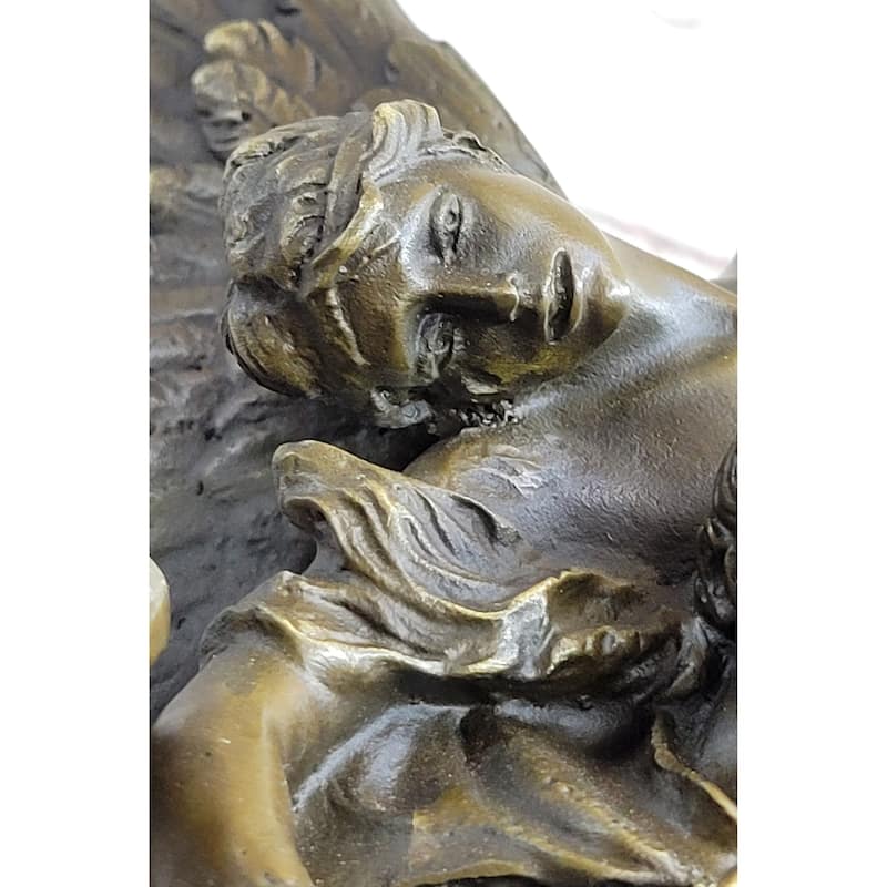 Signed Mercie Messenger Of God Protector Of Life Bronze Sculpture Angel Statue