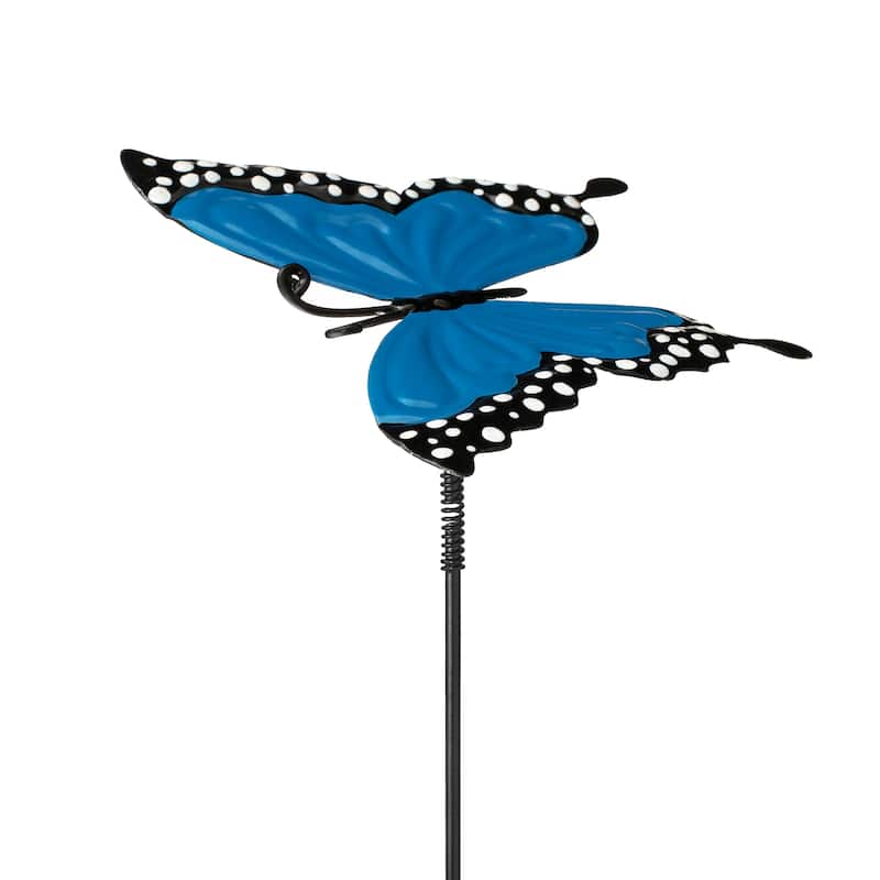 Glitzhome Metal Dimensional Flower Butterfly "Welcome" Birds Yard Stakes or Wall Decor (Set of 3)