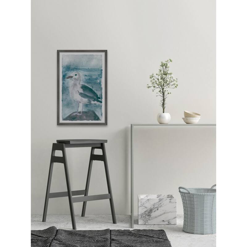 Bird on the Rock Framed Wall Art, Nature-Inspired Accent - Refreshing Botanical Touch for Your Walls