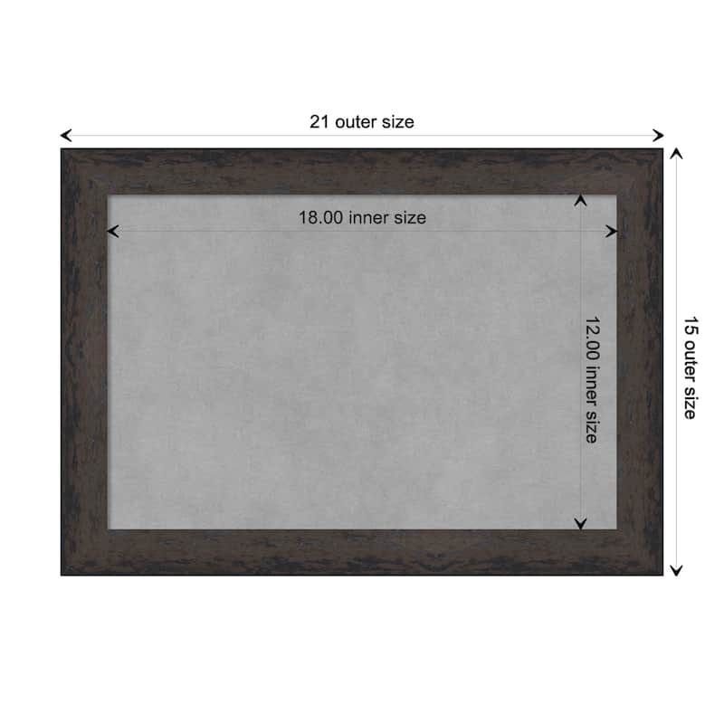 Amanti Art Dappled Black Brown Narrow Framed Magnetic Board - Board Size 18x12