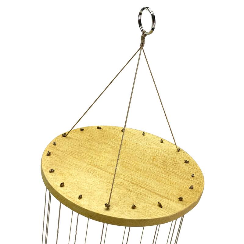 White Capiz Shell Wind Chime, 29", Coastal Patio Garden Decor
