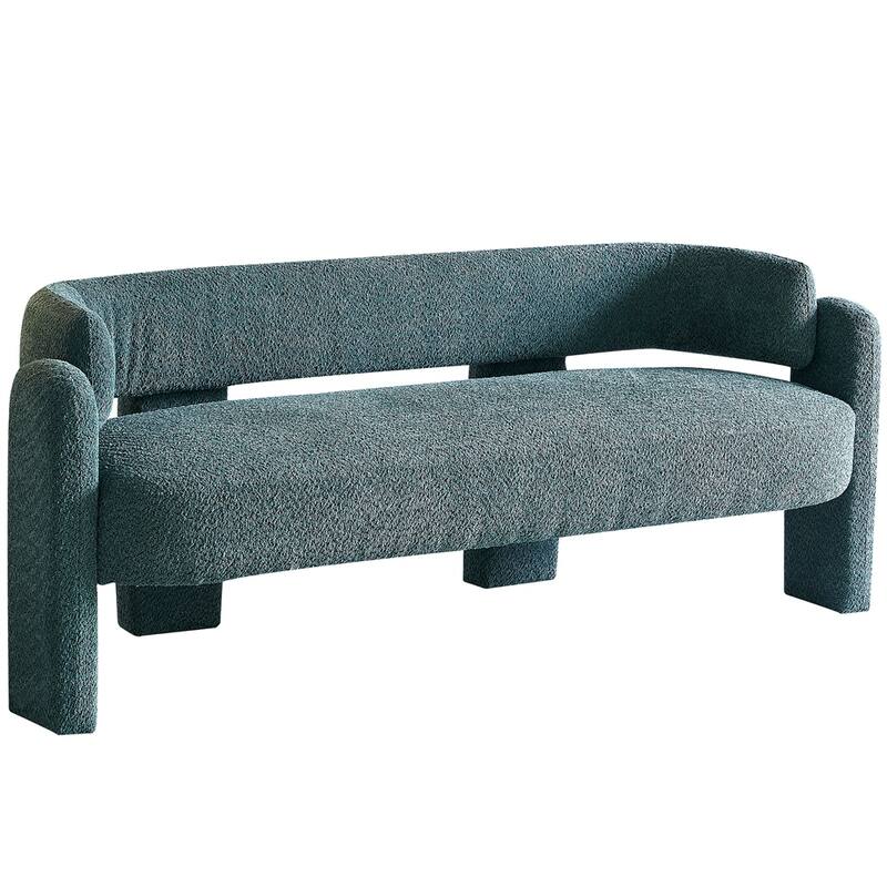 Boucle Upholstery Modern Sofa with Solid Wood Frame and Legs