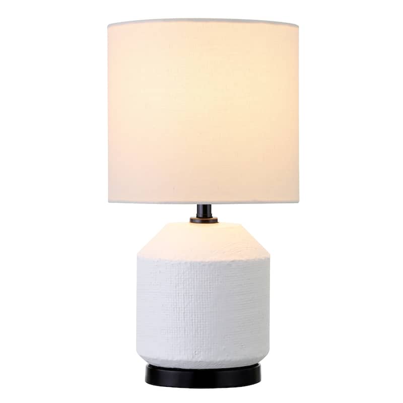 Esther 15" Tall Textured Ceramic Mini Lamp with Fabric Shade - 5.5" Wide