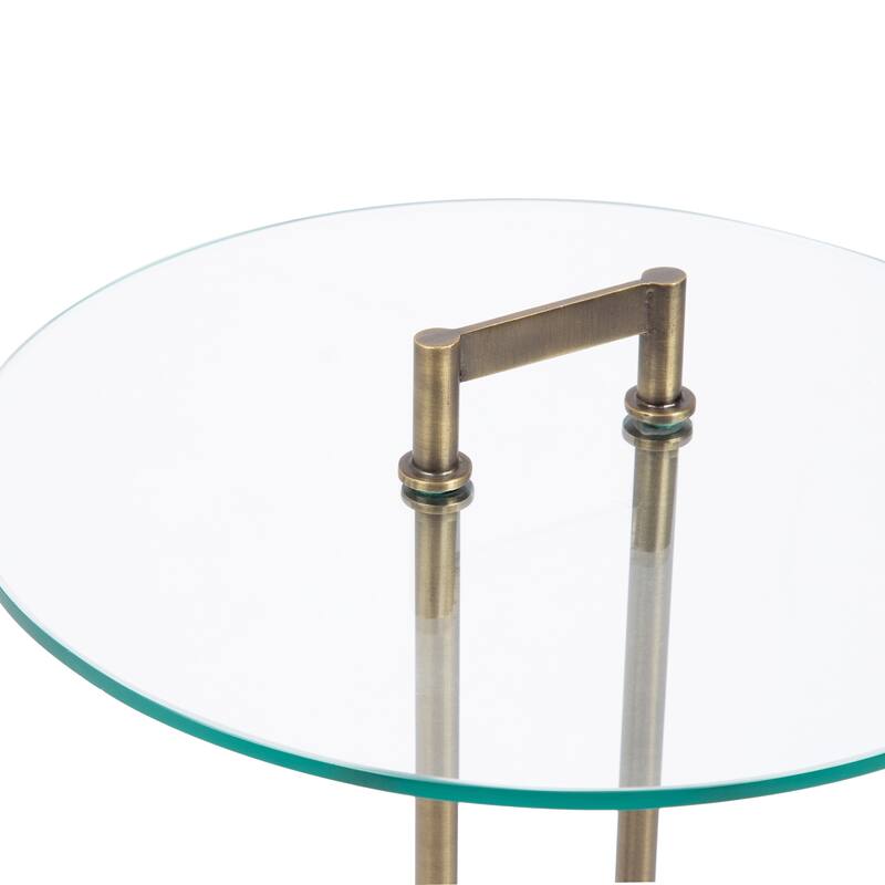 Kate and Laurel Cerullo Glass Metal and Marble Side Table