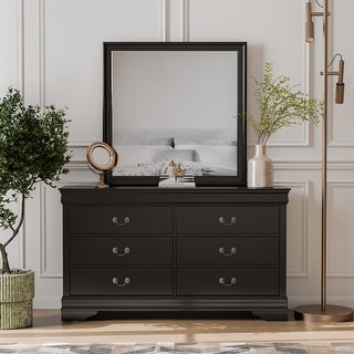 Furniture of America Devi Traditional Solid Wood 2-piece Dresser and Mirror Set