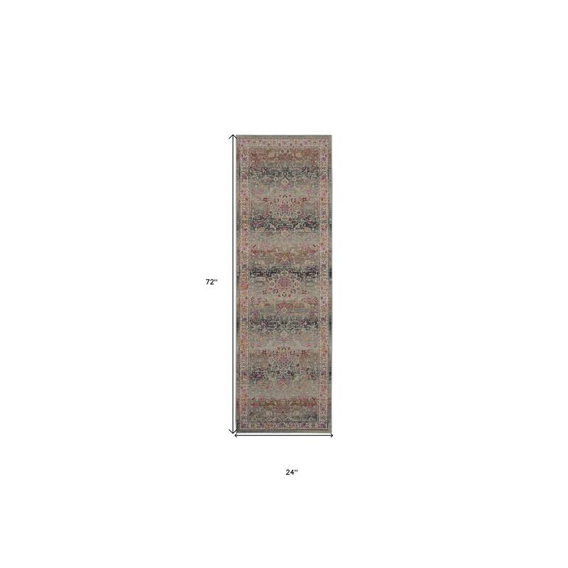 HomeRoots Floral Transitional Rectangle Area Rug