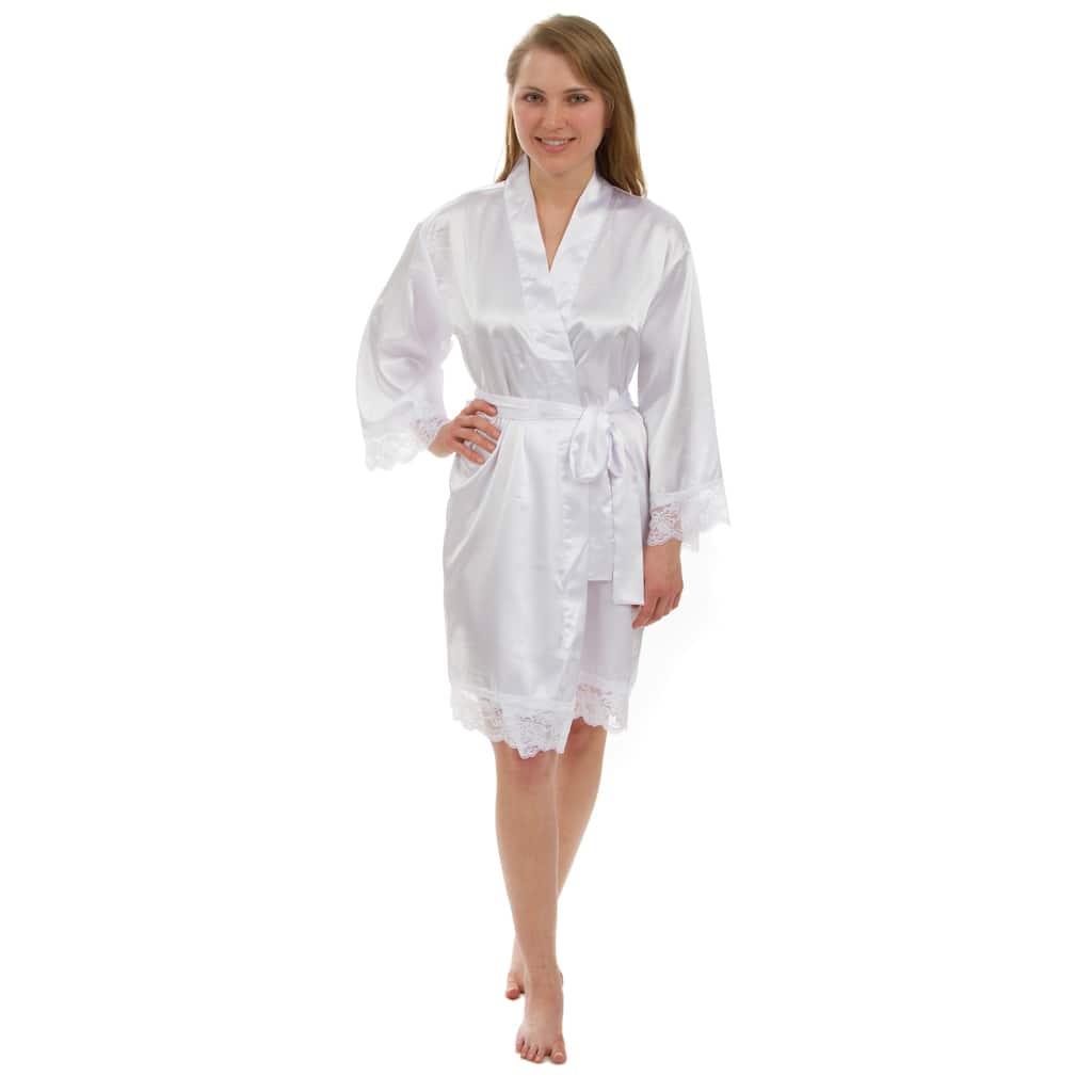 Leisureland Women's Lace Robe, Luxury Lace Trim