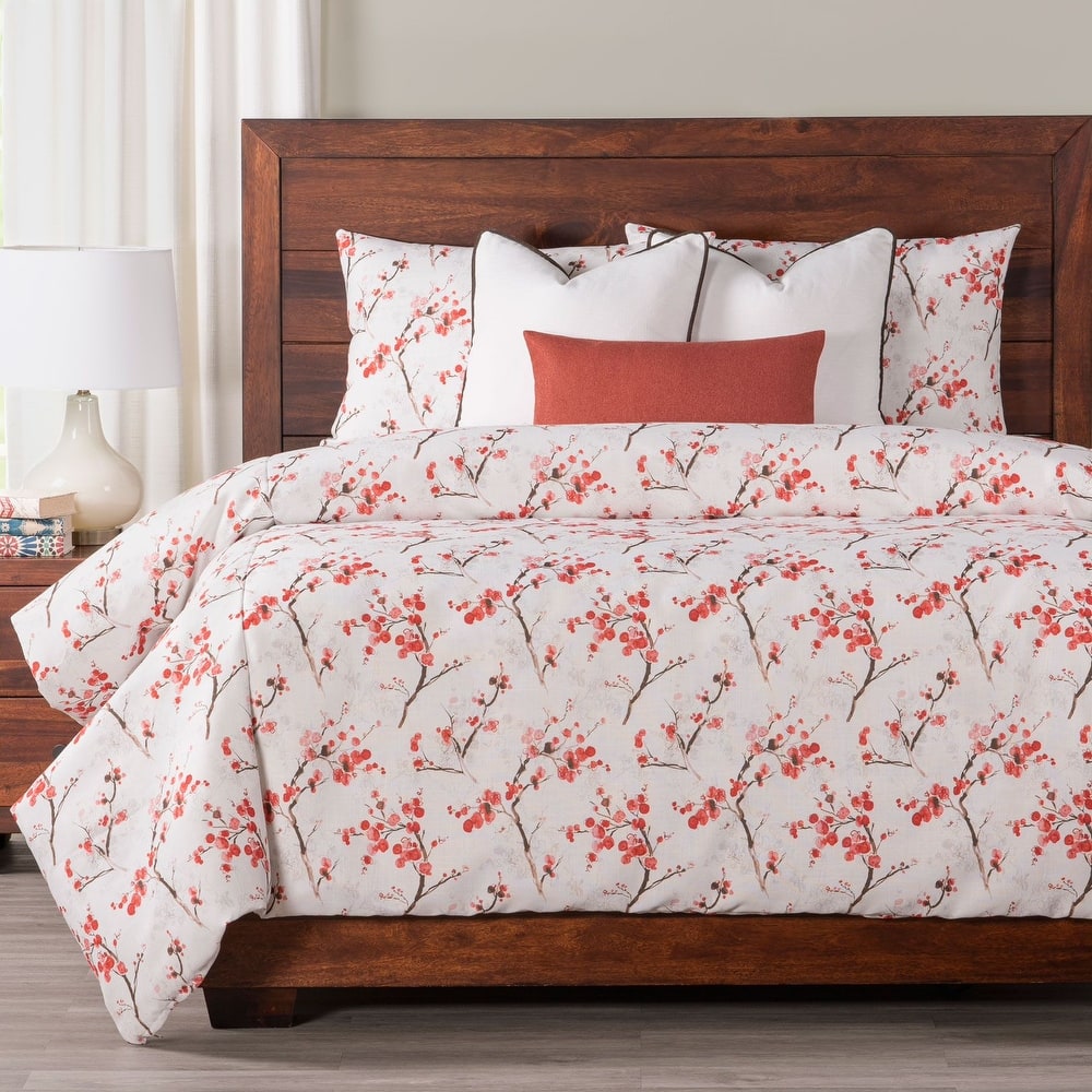 Siscovers Coral Blossom Floral Print Duvet Set