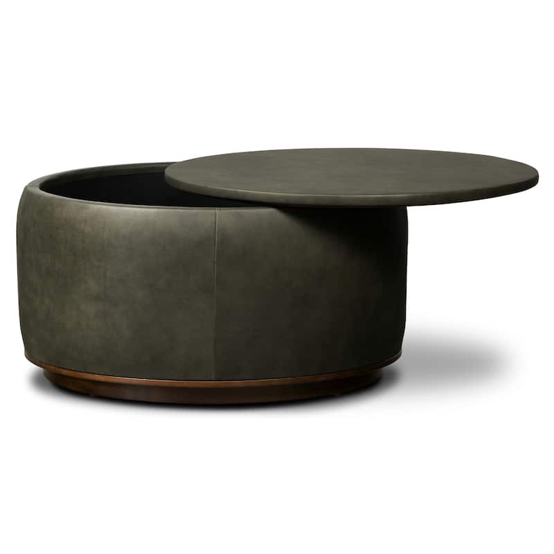Poly & Bark Herve Storage Ottoman - Full Grain Genuine Italian Leather