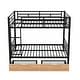 preview thumbnail 6 of 8, Metal Full Size Bunk Bed with 2 Drawers, Convertible Design, Black