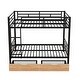 preview thumbnail 6 of 10, Modern Style Full Size Bunk Bed with Build-In Ladder,2 Storage Drawers and Safety Guardrail,Metal Versatile Bed