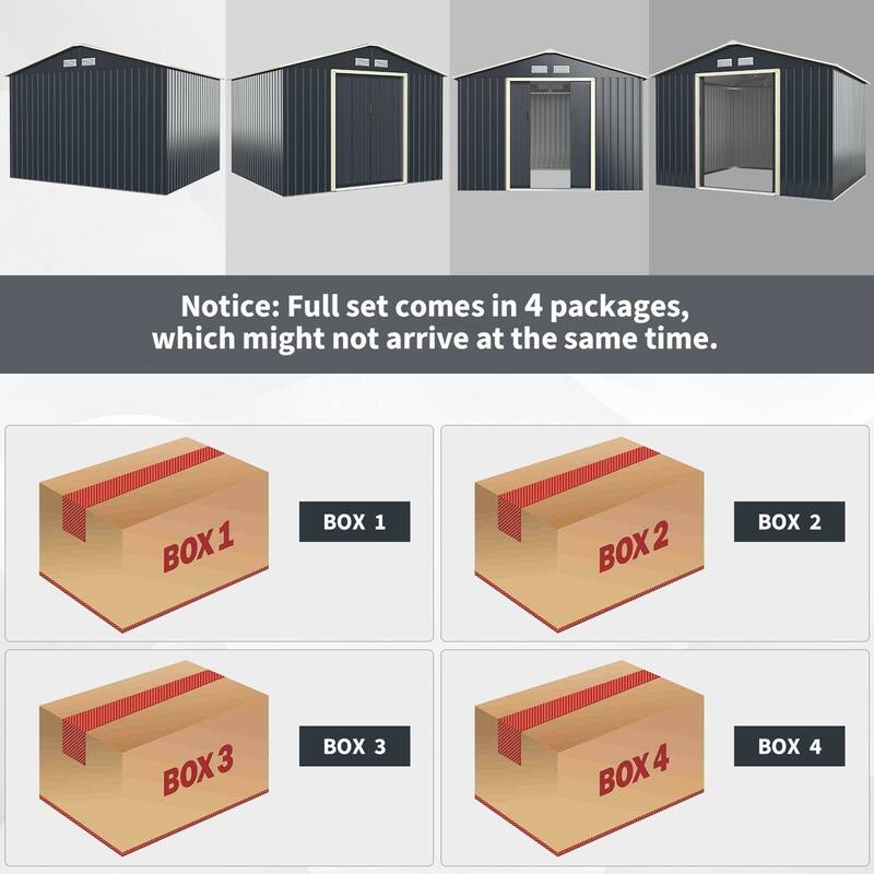 Gymax Outdoor Tool Storage Shed Large Utility Storage House w/ Sliding