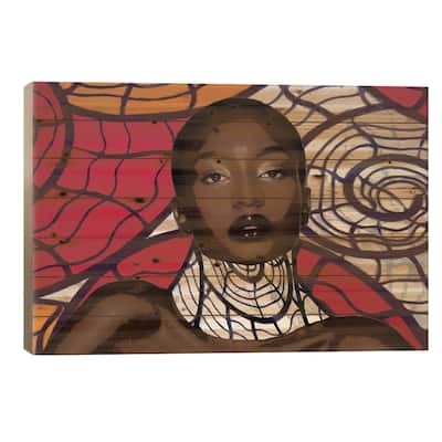 Tribal Vibe I Print On Wood by Karen Smith - Multi-Color
