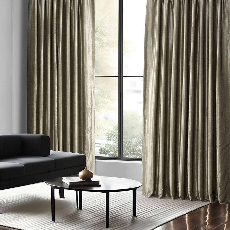 Exclusive Fabrics Vintage Textured Faux Dupioni Silk Room Darkening Curtains (1 Panel)