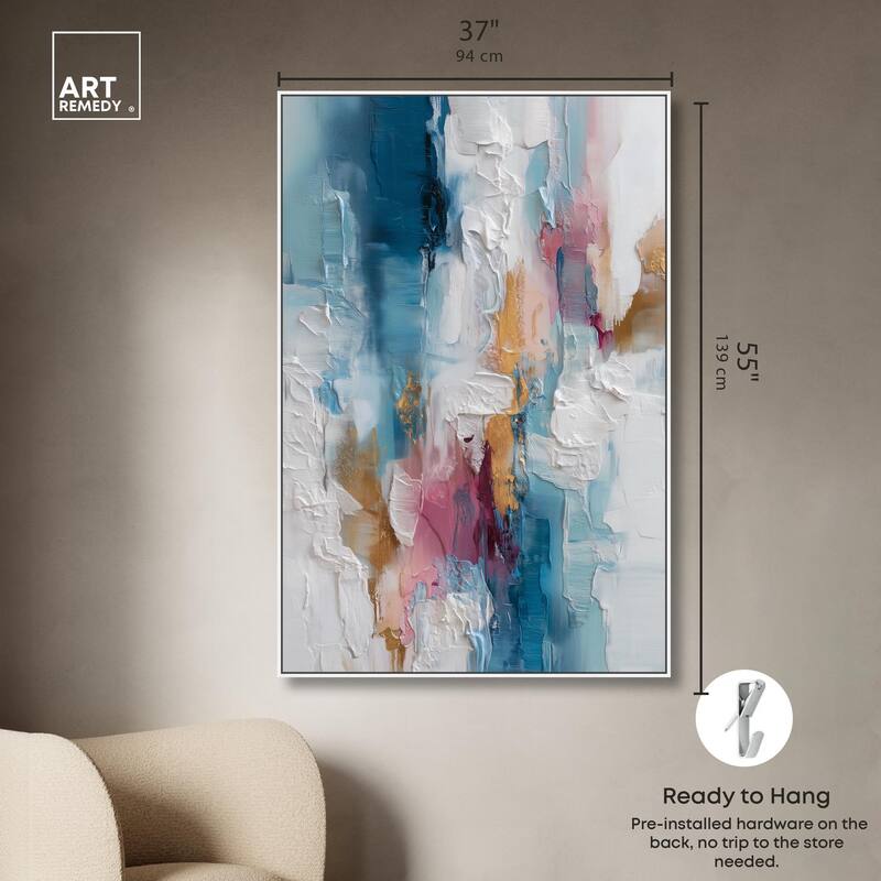 Petal Pink and Ocean Blue I Canvas by Art Remedy