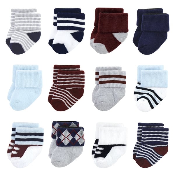 slide 1 of 1, Little Treasure Infant Boy Newborn Socks, Genius 0-6 Months - Genius 12-Pack