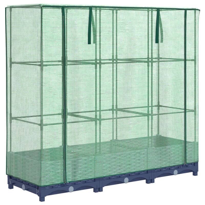 vidaXL Raised Bed Blue Grey Polypropylene, Polyethylene, Iron Medium - 15.7 x 47.2 x 48.4