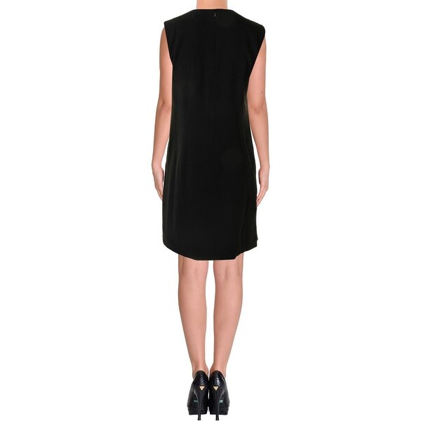 sleeveless tuxedo dress