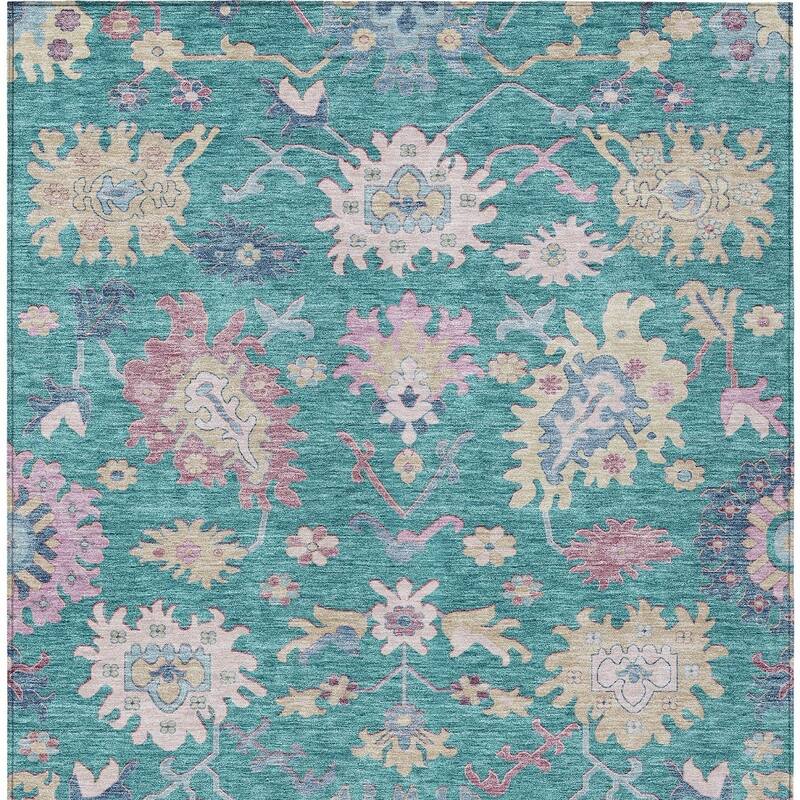 HomeRoots Floral Transitional Rectangle Outdoor Rug