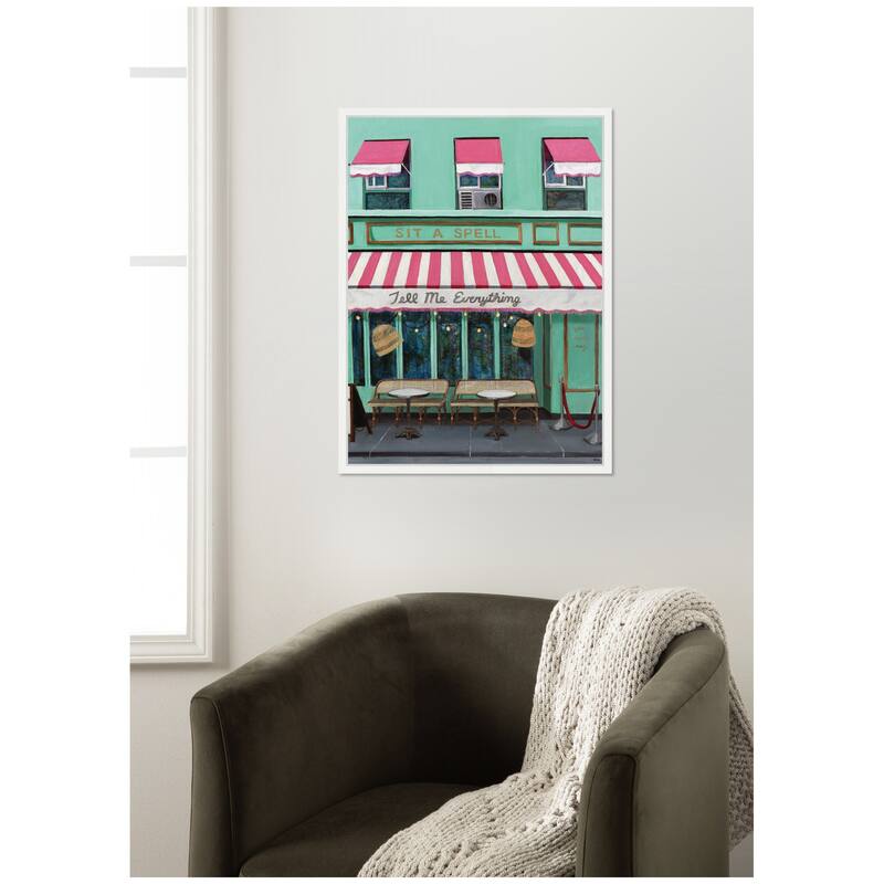 Kate and Laurel Sit A Spell by Krista V. Allenstein Framed Canvas Wall Art Print