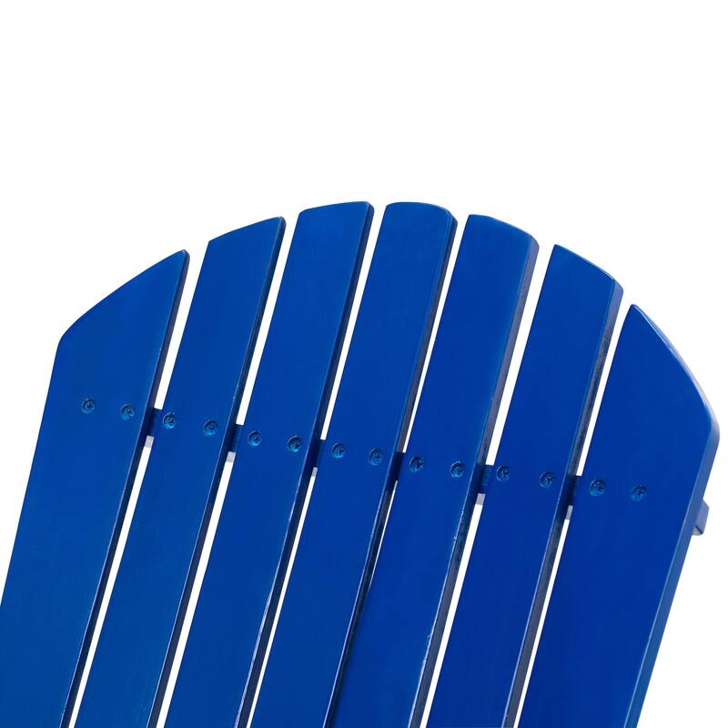 Blue Adirondack Chair Folding Patio Seating with Slatted Backrest, Leisure Chair Reading Chair Leisure Chair