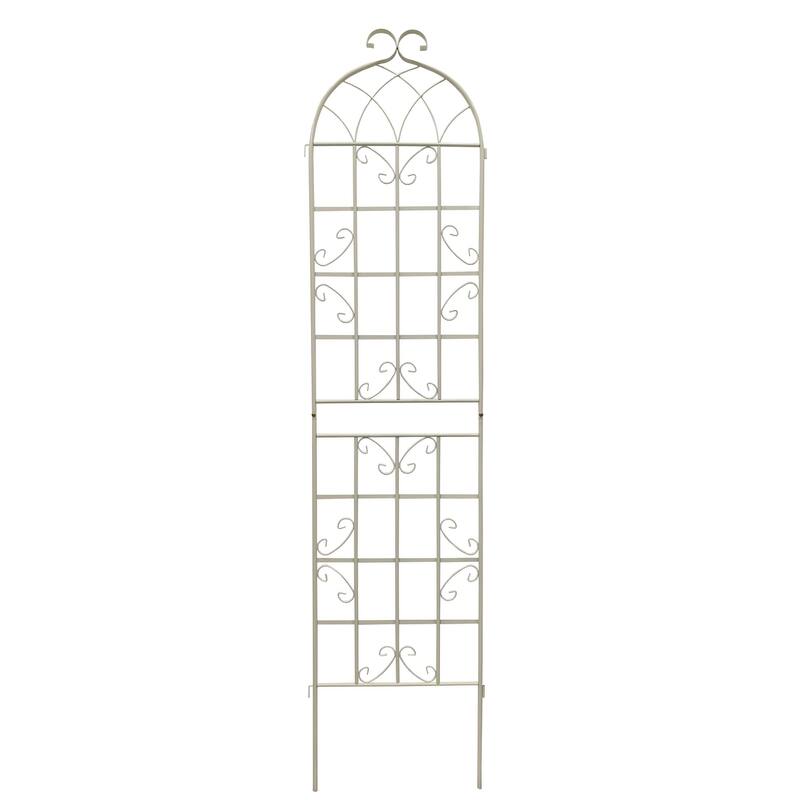 2 Pack Metal Garden Trellis Rustproof Trellis for Climbing Plants Outdoor Flower Support Cream