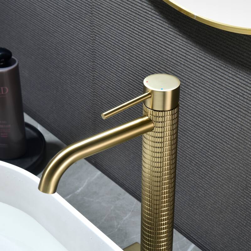 11.8"H Solid Brass Single-handle Bathroom Sink Faucet