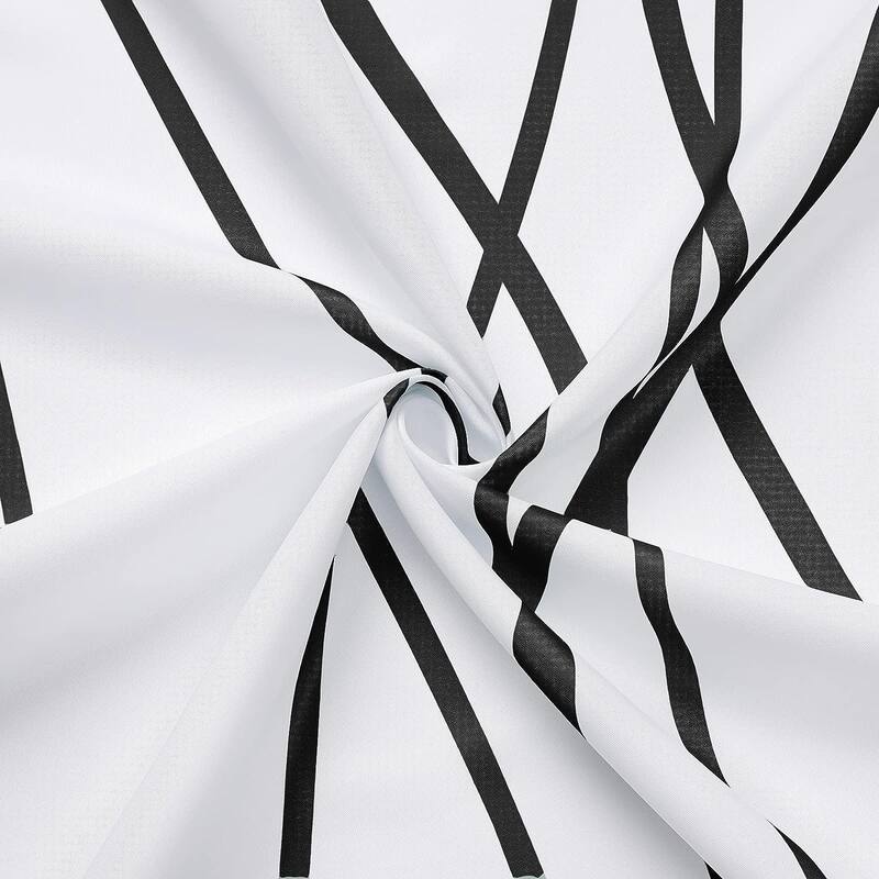Striped Shower Curtain, Abstract Modern Minimalist Waterproof Fabric