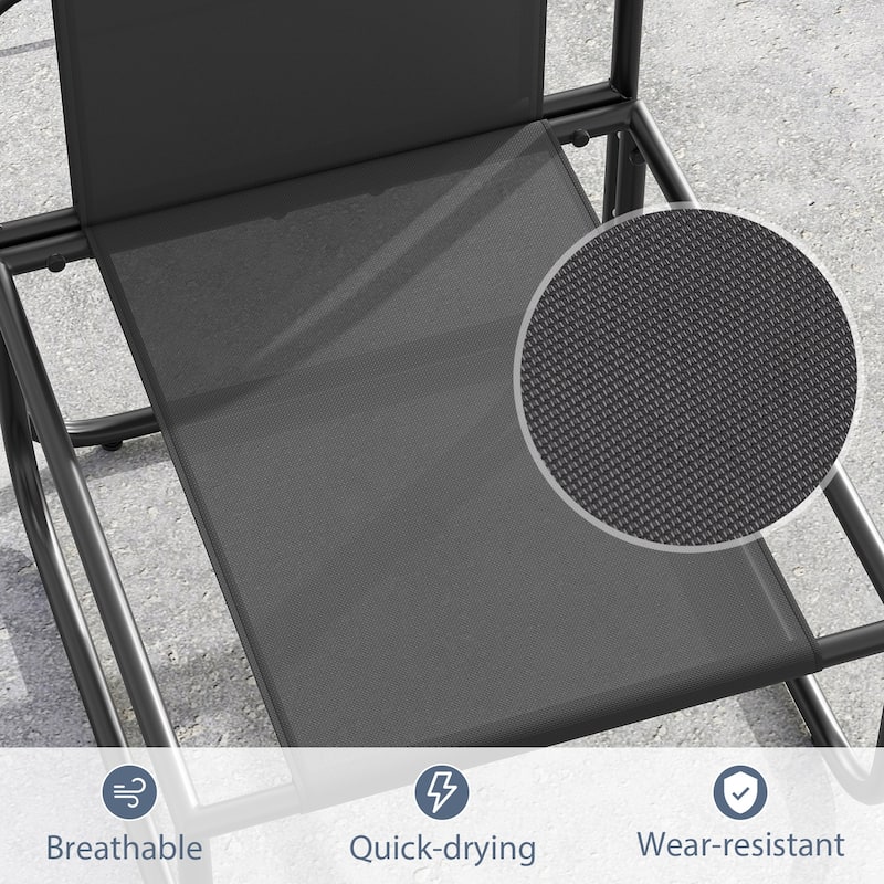 Gymax Patio Chairs Set of 2 w/ Removable Cushions Heavy Duty Metal