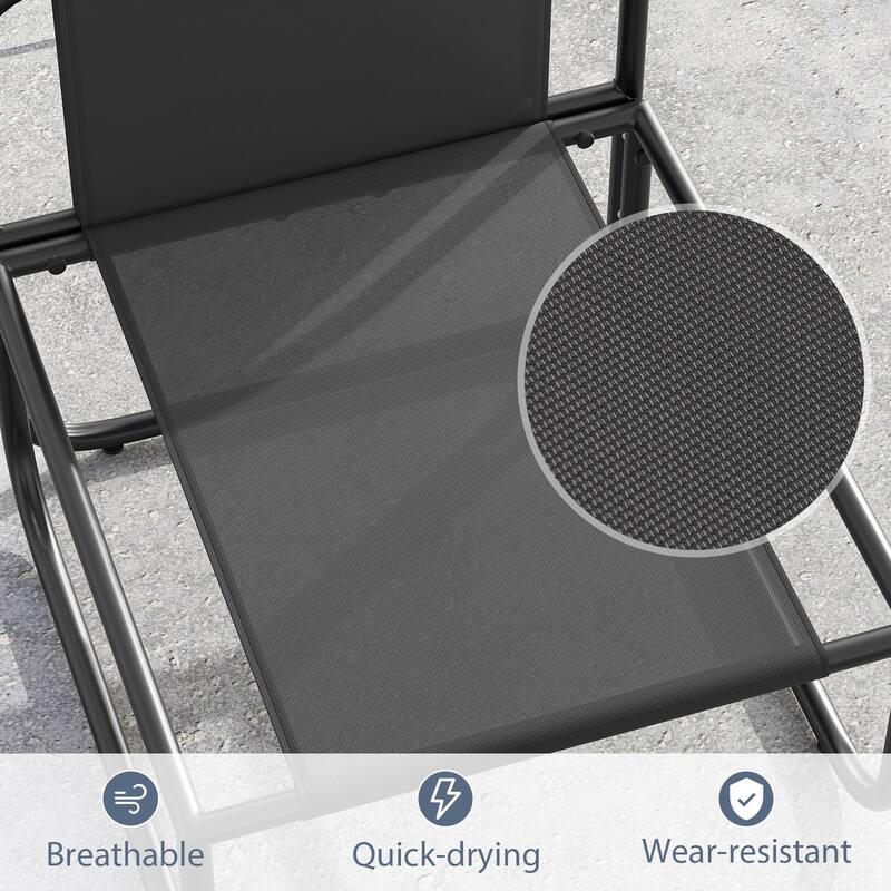 Gymax Patio Chairs Set of 4 w/ Removable Cushions Heavy Duty Metal