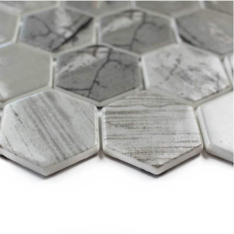 Eterna Hex 2x2 Glass Hexagon Mosaic Tile - Floor, Wall, Backsplash