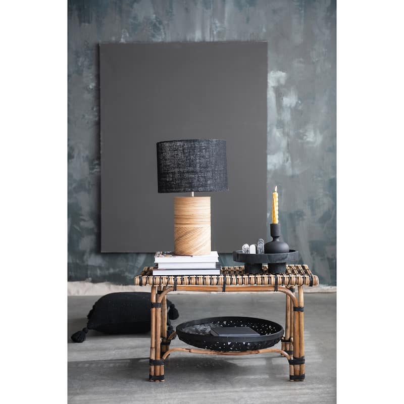 Paulownia Wood Pedestal Tray - 11.8"L x 11.8"W x 3.5"H