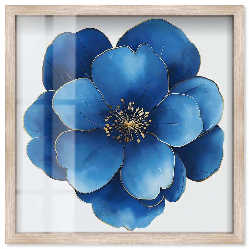Blue Brilliance I Shadowbox by Art Remedy - Natural - 40" x 40"