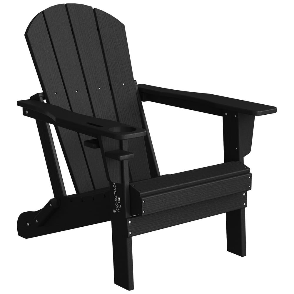 Alvaro Outdoor Adirondack Chair with Cup Holder