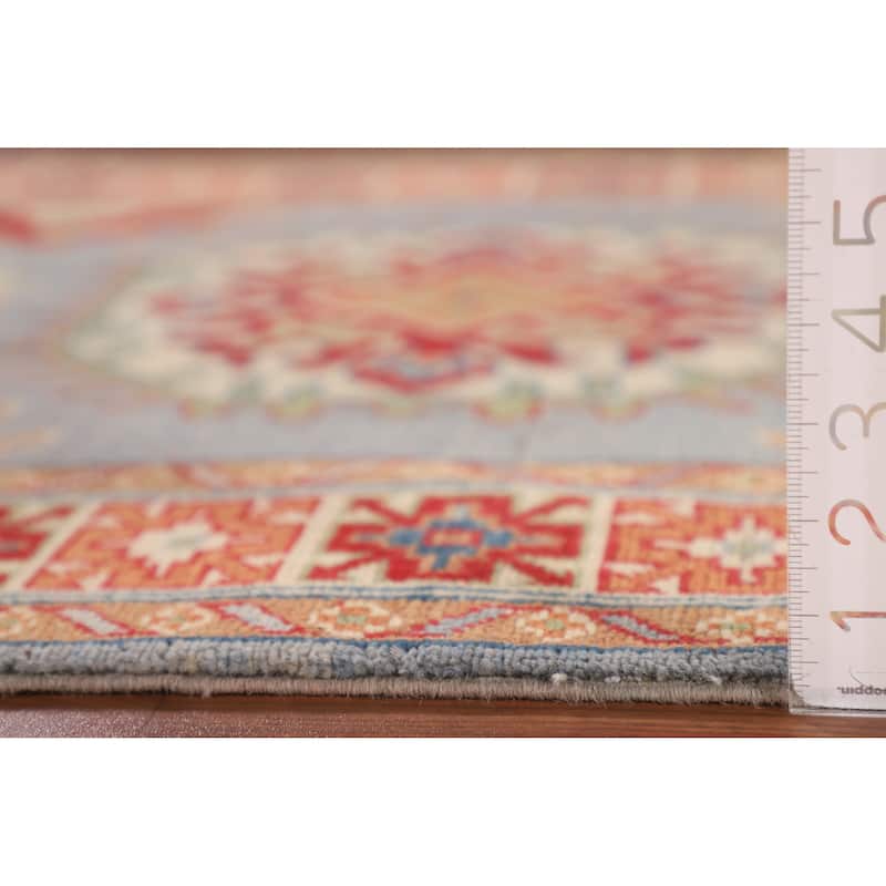 Blue Kazak Accent Rug Handmade Wool Carpet - 3'3"x 4'10"