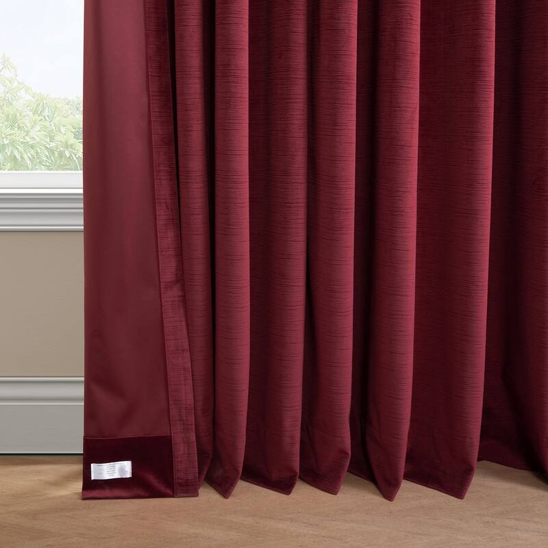 Exclusive Fabrics Ravello Burnout Velvet Curtains (1 Panel) Room Darkening Curtains For Bedroom & Living Room Curtains