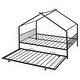 preview thumbnail 8 of 43, Metal Adorable House Full Size House Bed with Twin Size Trundle Bed,Kids and Baby