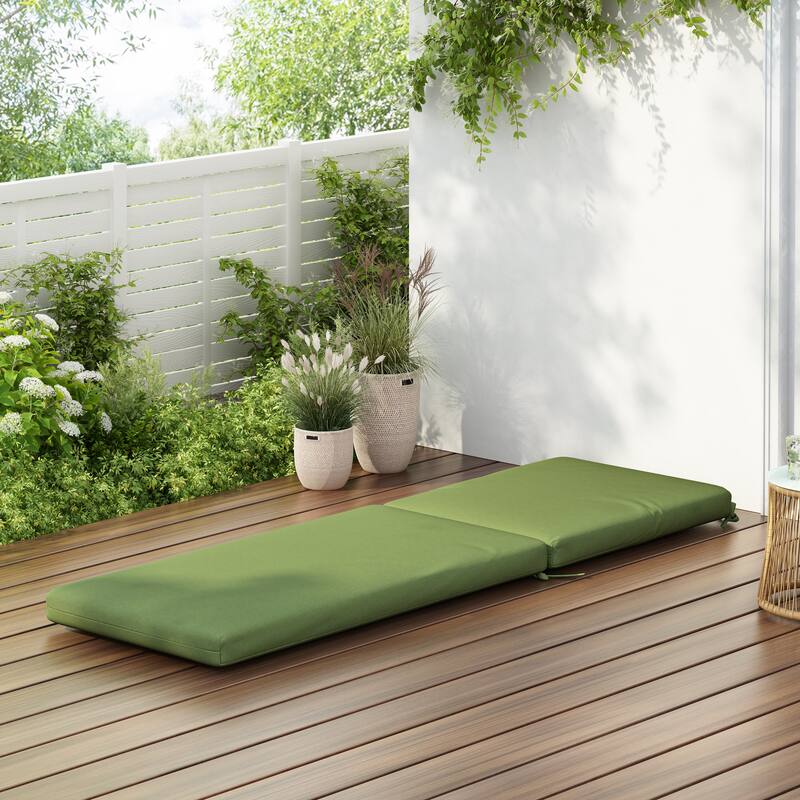 Christopher Knight Home - Noah Luxurious Comfort Outdoor Chaise Lounge Cushion with Secure Ties and Plush Support - Green